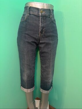 NYDJ High-Rise Capri Cropped Jeans with Rolled Cuffs